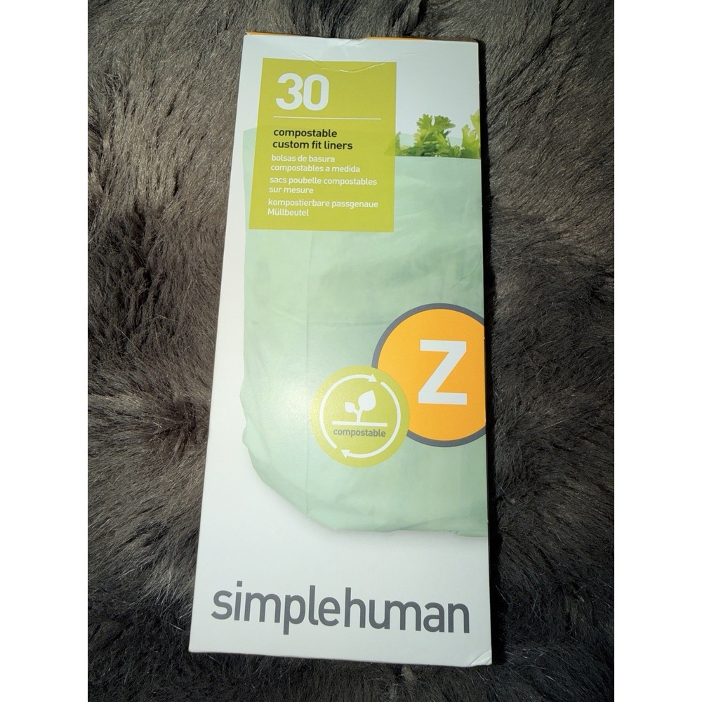 Simplehuman Code Z Compostable Custom Fit Trash Bags 4L 1 Gal Green 30 Count